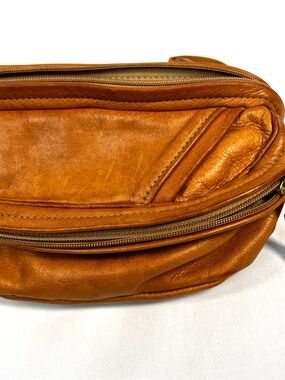 Vintage Brown Leather Fanny Pack Belt Bag Soft Leather Unisex Crossbody Hip Bag